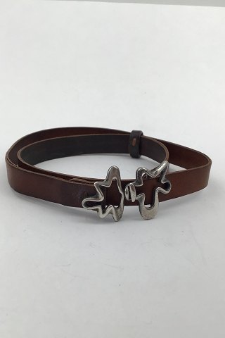 Georg Jensen Sterling Sølv og Læder  Choker Halsbånd No 428B Henning Koppel