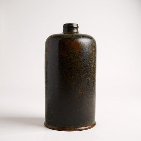 Vase - Ceramic - Saxbo - Model 216 - Nathalie Krebs - orange / brownish colors - approx. 1940