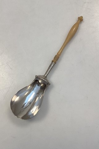 Danish Province Silver Sugar Spoon with Horn