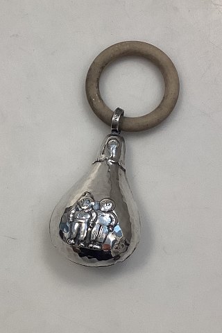 Danish baptism rattle in silver 830S