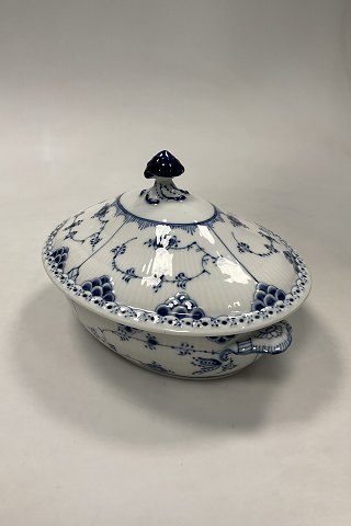 Royal Copenhagen Blue Fluted Full Lace Oval Lidded Dish No 1129 with 622 lid