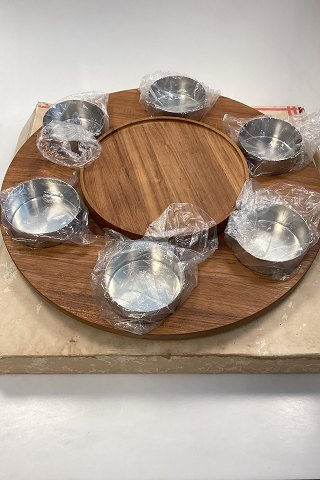 Stelton Lazy Susan fondue drejefad med 6 skåle af rustfrit stål