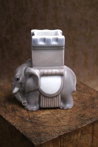 Bing & Grondahl porcelain figurine in the shape of an elephant 
with grey glaze...