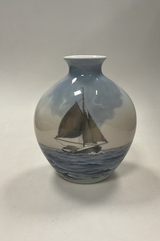 Bing and Grondahl Art Nouveau Vase with ship No. 8779 / 506