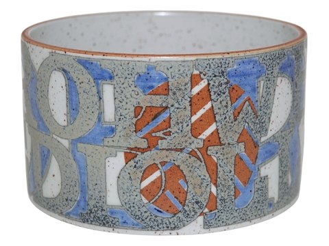 Royal Copenhagen art pottery
Bowl with letters by Bo Kristiansen