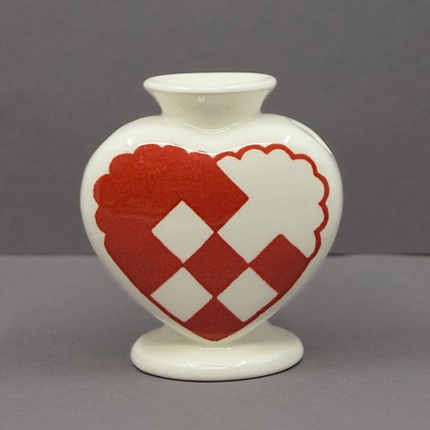 Royal Copenhagen; Red christmas heart in faience
