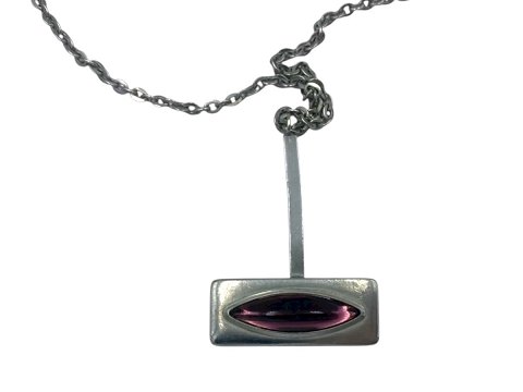 Jørgen Jensen Pewter
Large pendant with purple glass stone and necklace