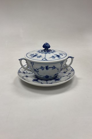 Royal Copenhagen Blue Fluted Plain Bouillon Cup with Saucer No. 2199