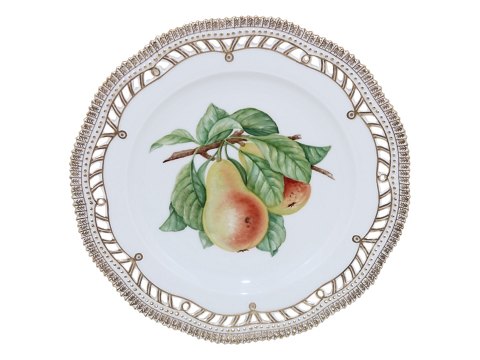 Flora DanicaFrugttallerken med pærer og gennembrudt kant 22,5 cm. #3554