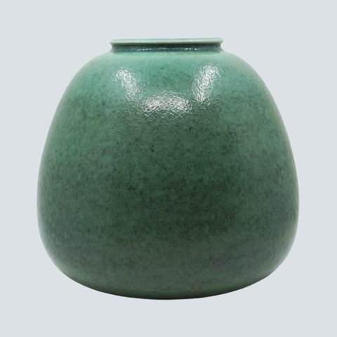 Saxbo, Eva Stæhr-Nielsen; A stoneware vase decorated with a blue and green glaze, No. 14