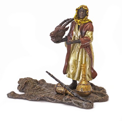 Franz Bergmann Vienna bronze, signed. H: 14cm