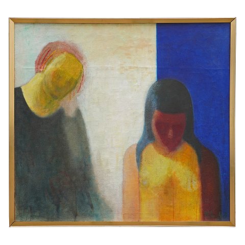 Niels Lergaard, 1893-1982, oil on canvas. Signed and dated 1943. Visible size: 87x94cm. With frame: 91x98cm