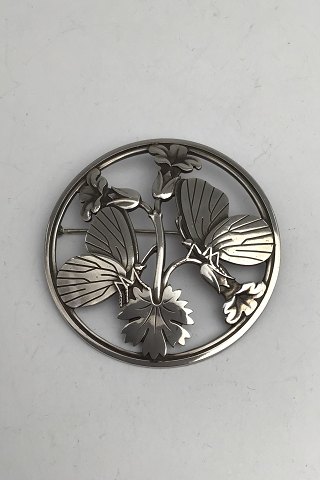 Georg Jensen Sterling Sølv Broche No. 283 med Sommerfuglemotiv