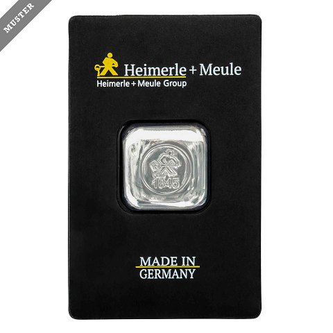 1 oz. Sølvbarre, 999,9 ‰, Heimerle+Meule