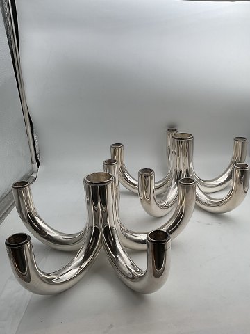 Pair of Georg Jensen Sterling Silver 6 Armed Candelabras No. 1175