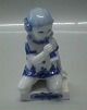 Blue Fluted Danish Porcelain 4796 RC Blue Flower girl with trumpet Hanne Varming 10 cm