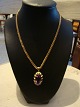 Gold Necklace in 18 kt with Great Amethyst in 14 kt gold 5000 m2 showroom