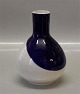 Royal Copenhagen Aluminia Faience 2768 White and blue Columbine vase, round bottle like 15 cm