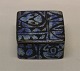 Royal Copenhagen Aluminia RC Faience 704-3267 Dark Blue lidded box, square 4 x 8 cm , Baca, Nils Thorsson 1963