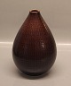 Aluminia Copenhagen Faience 2631 Marselis Royal Brown Vase 21 x 15 cm Nils Thorsson 1953