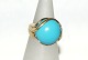 Gold ring with inlaid turquoise, 18 Karat
Size: 53