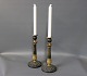 A pair of old french lyre gilded bronze candlesticks from around the year 1820.5000m2 showroom.
