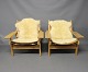 A pair of easy chairs, model 168, by Kurt Østervig in oak and leather.5000m2 showroom.