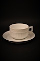 Royal Copenhagen White Fan coffee cup with saucer. Cup H:5cm. Dia.:8,3cm.RC# 11545.