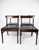 A pair of "Rungstedlund" dining chairs - Mahogany - Black Leather - Ole Wanscher 
- P. Jeppesen
