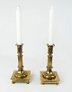 Set of two candlesticks in brass, in great antique condition from the 1920s. 
5000m2 showroom.
