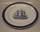 0933-46 Large round dish 34 cm Aluminia Faience Tranquebar Navy # 46
