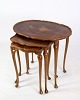 Set of 3 insert tables with neo-rococo-style marquetry from around the 1960s.
