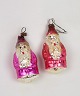 Antique Christmas decorations, Pair of Santa Clauses, red color, 1930