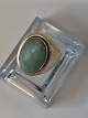 Damering  med grøn sten 14 karat Guld
Størrelse 54
