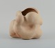 Christina Muff, Danish contemporary ceramicist (b. 1971). Unique organically shaped vase in light golden stoneware clay. Clear glaze on the inside.