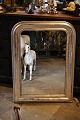 French 1800s Louis Philippe silver mirror with fine decorated silver frame with 
pearl edge...