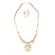 Just Andersen, Denmark, set of 14kt gold necklace and earrings with pearls. L: 
41cm. W: 35,1gr