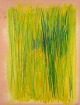 Monique Beucher (1934), French artist. Mixed media on paper.Abstract composition. Colorful palette.