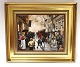 Bing & Grondahl. Porcelain painting. Motif by Paul Fischer. Fire in Skindergade. 
Size inclusive frame, 40 * 33 cm. Produced 1750 pieces. This has number 1626