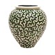 Large Per Weiss, Denmark, green and black glazed Vase. H: 54cm. D: 49cm