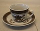 Brown Tranquebar 2124-45 Mocha cup  9 cl  / 5 cm & saucer 11.6 cm    Aluminia 
Faience
