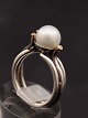 Sterling silver ring  with genuine pearl
