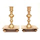 Pair of very large Danish Baroque brass "castle" candlesticks. Denmark circa 
1750. H: 26cm