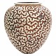 Large Per Weiss, Denmark, stoneware glazed vase with organic patterns. Signed. 
H: 63cm. D: 63cm