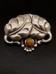 Art Nouveau 830 sølv broche med rav