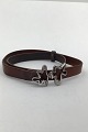 Georg Jensen Sterling Sølv og Læder  Choker Halsbånd No 428B Henning Koppel