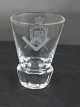 Danish 
freemason glasses, schnapps glasses engraved with 

freemason symbols, on an edge-cutted foot