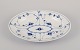 Royal Copenhagen Blue Fluted Plain. Oval serving dish hand-painted in blue.