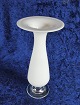 Holmegaard glass art. Balustra vase/candlestick of 

milk white glass 22.5cms.