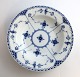 Royal Copenhagen. Blue fluted, half lace. Deep plate. Model 566. Diameter 21.5 
cm. (2 quality)